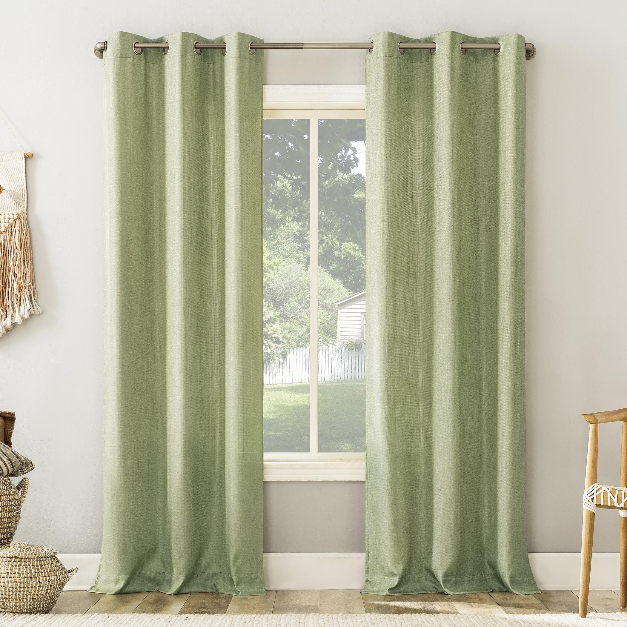 Sage Green Light-Filtering Polyester Grommet Curtain Panel, 40"x63"