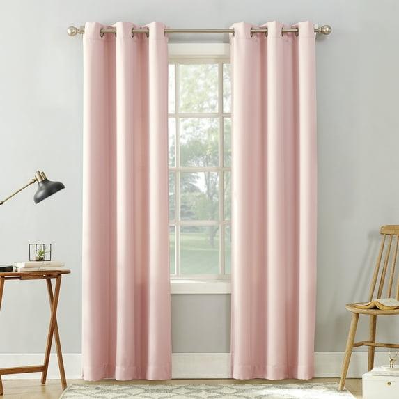 84"x40" Sora Casual Textured Light Filtering Grommet Top Curtain Panel Pink - No. 918