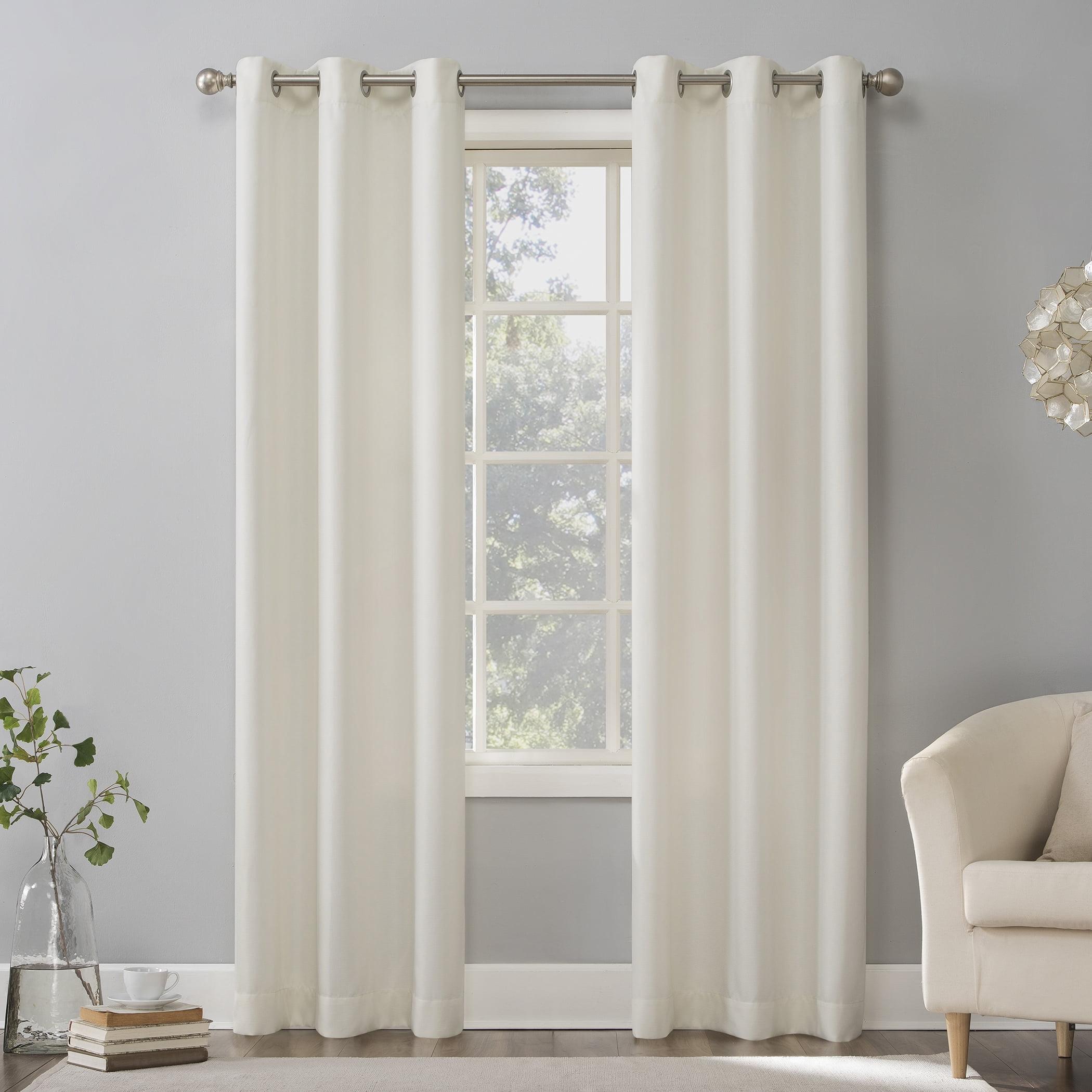 84"x40" Sora Casual Textured Light Filtering Grommet Top Curtain Panel Ivory - No. 918