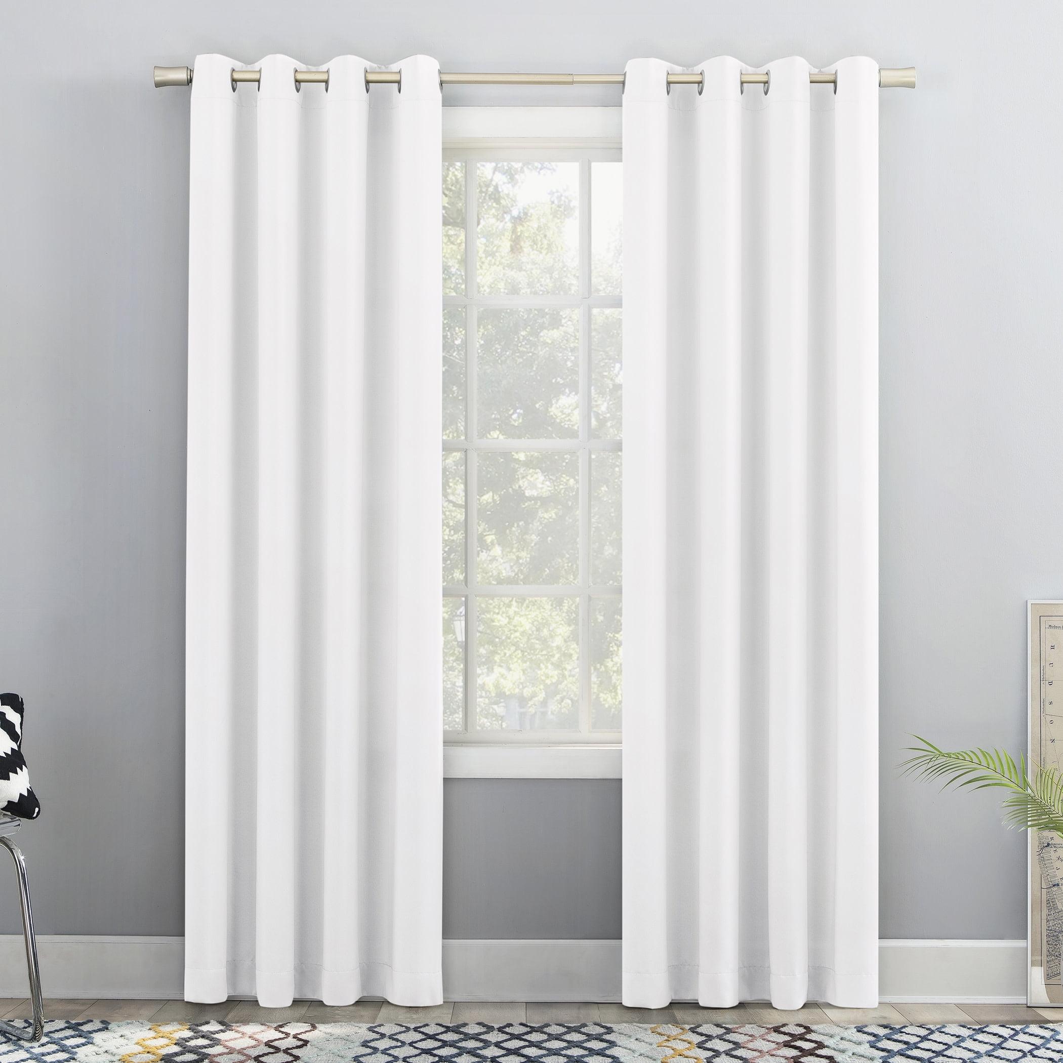 White Light-Filtering Polyester Grommet Curtain Panel 54"x63"