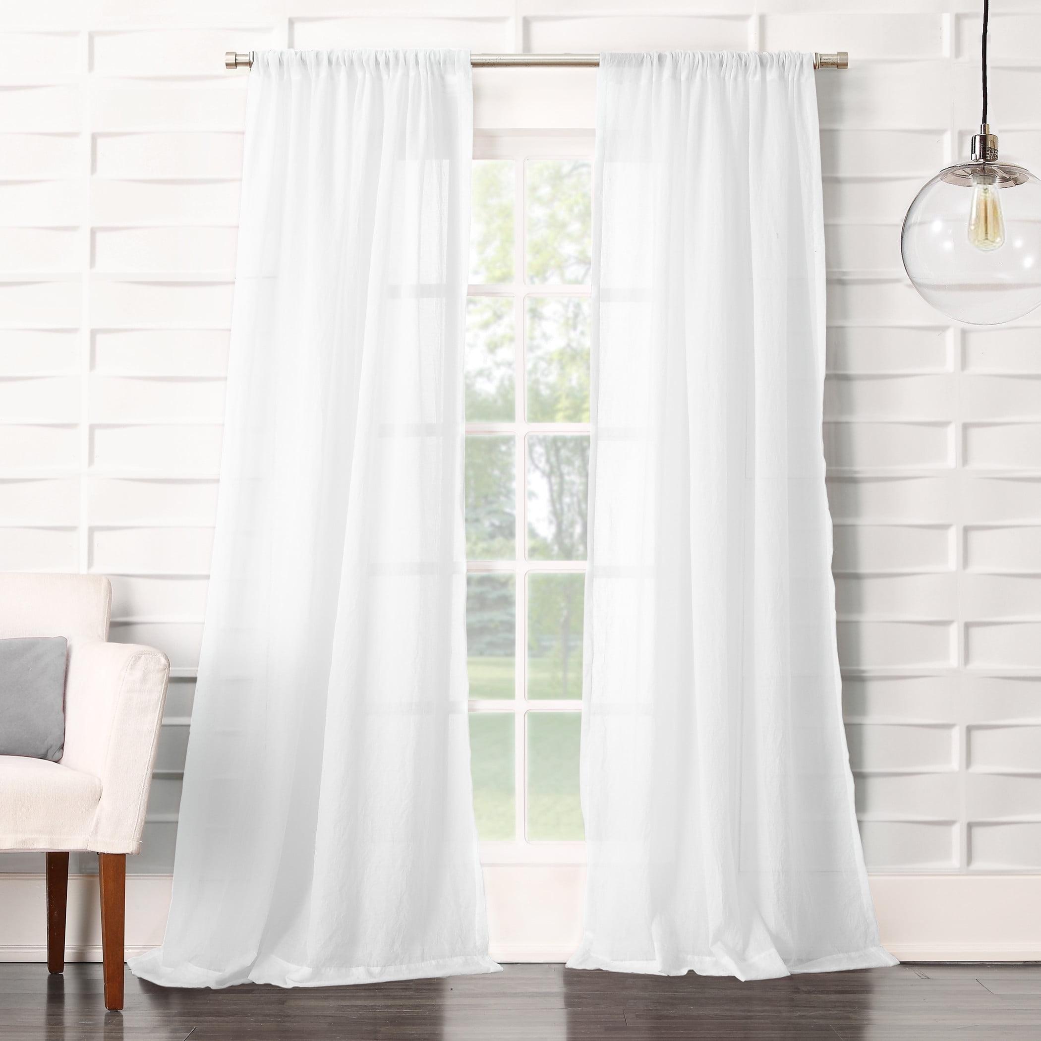 No. 918 Sheer Avril Crushed Texture Rod Pocket Curtain Panel