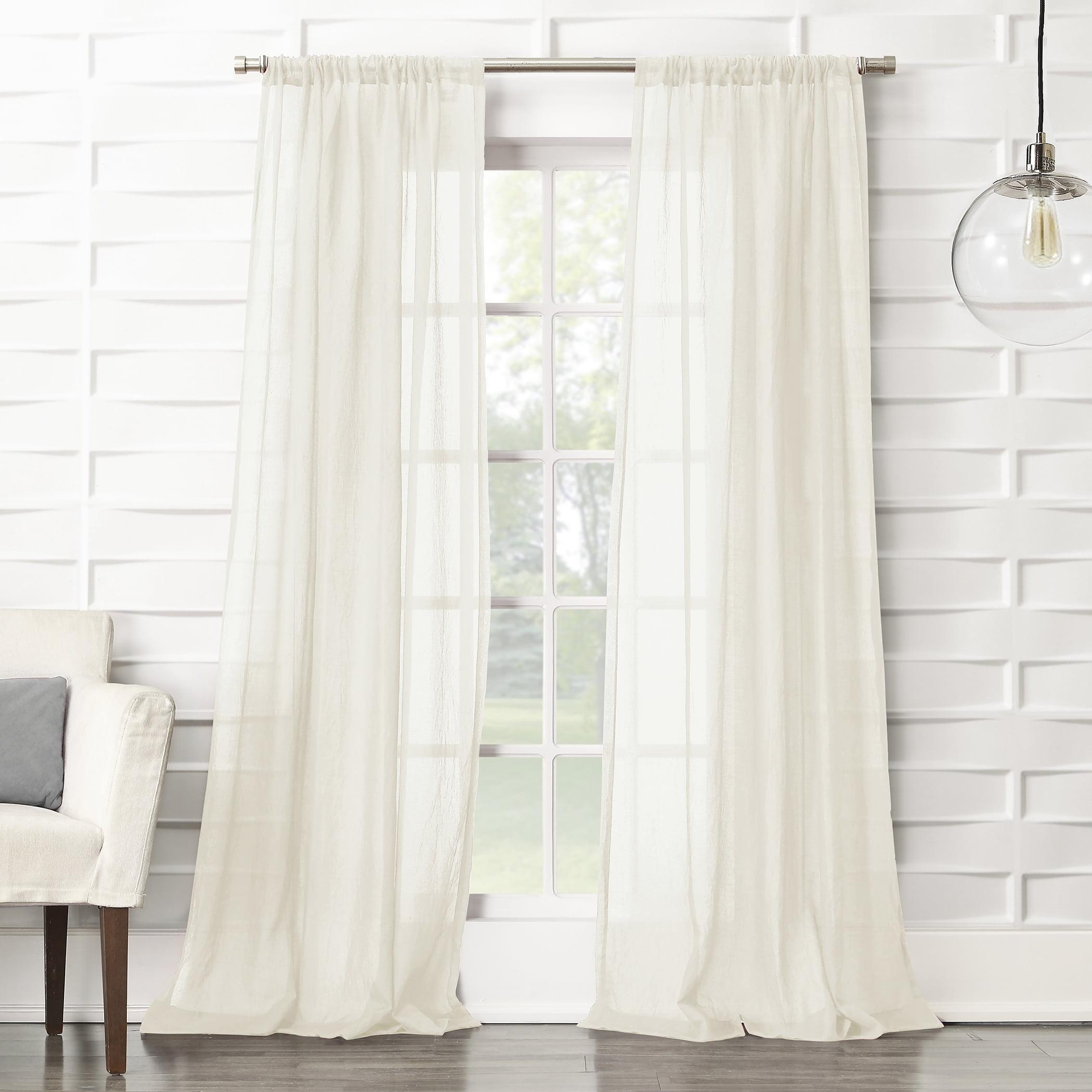 No. 918 Sheer Avril Crushed Texture Rod Pocket Curtain Panel