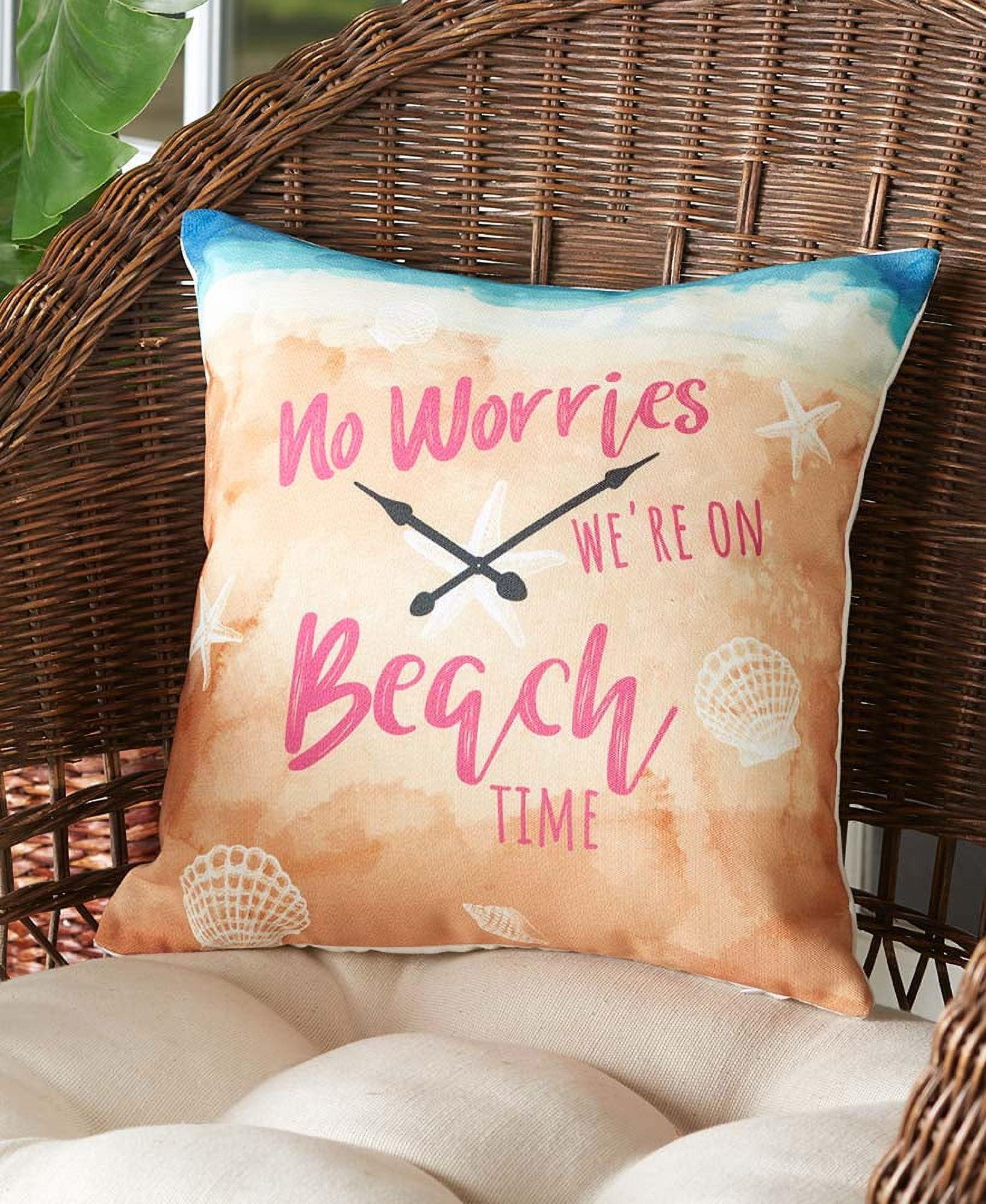 The Lakeside Collection No Worries We're On Beach Time Outdoor Patio Chair Accent Pillow
