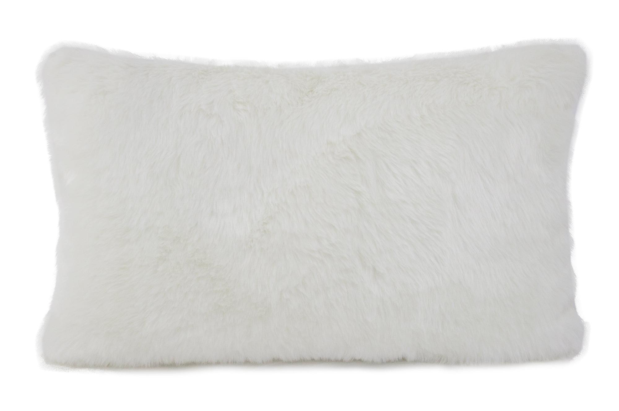 White Faux Fur 12" x 20" Holiday Pillow Case