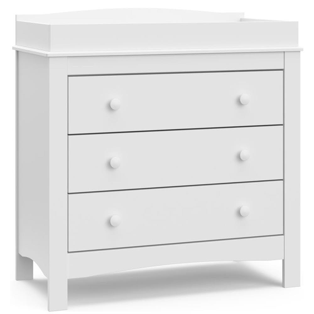 White 3-Drawer Chest with Changing Topper