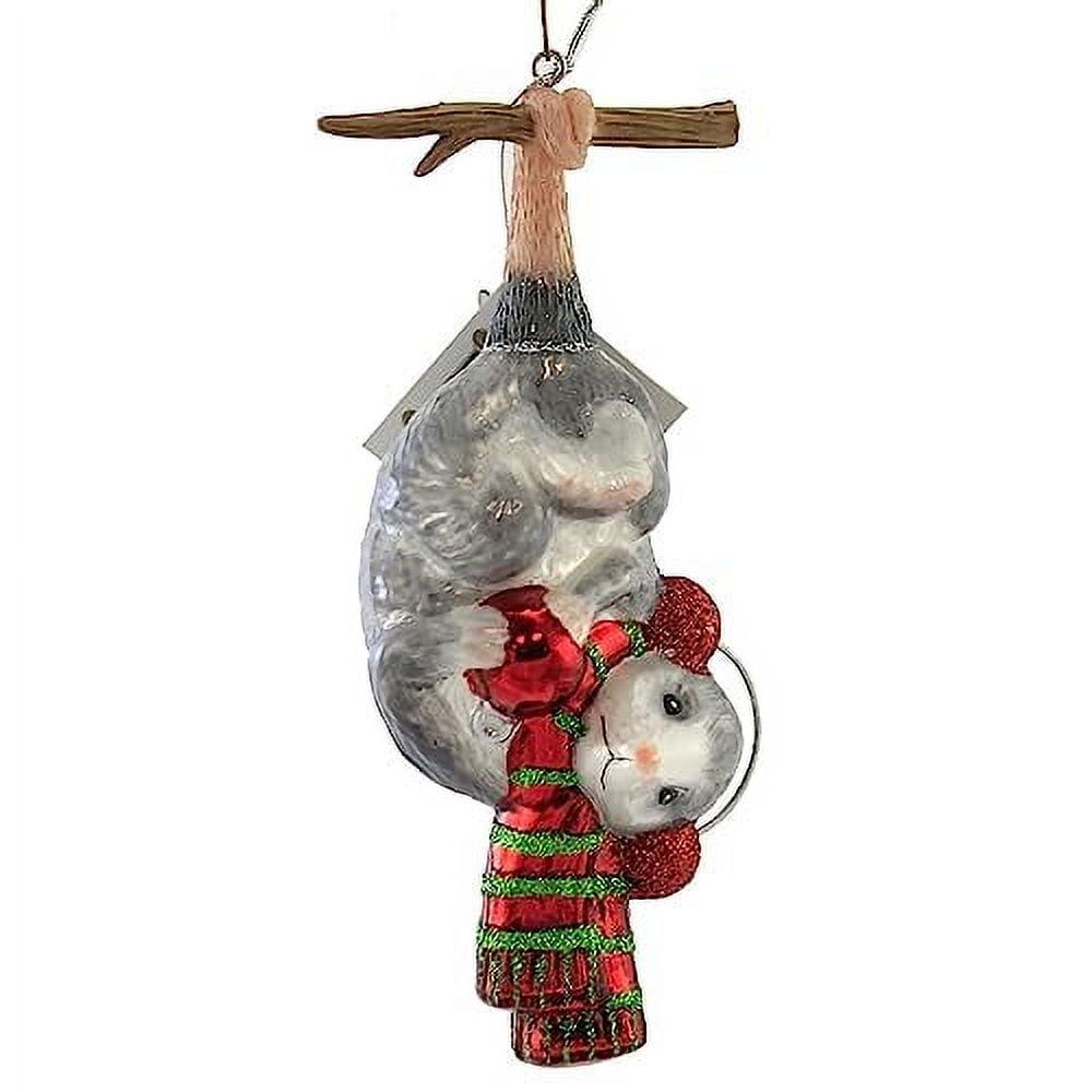 Kurt Adler Noble Gems Glass Christmas Ornament, Hanging Possum