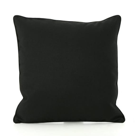 Noble House Coronado 18x18" Square Fabric Throw Pillow in Black