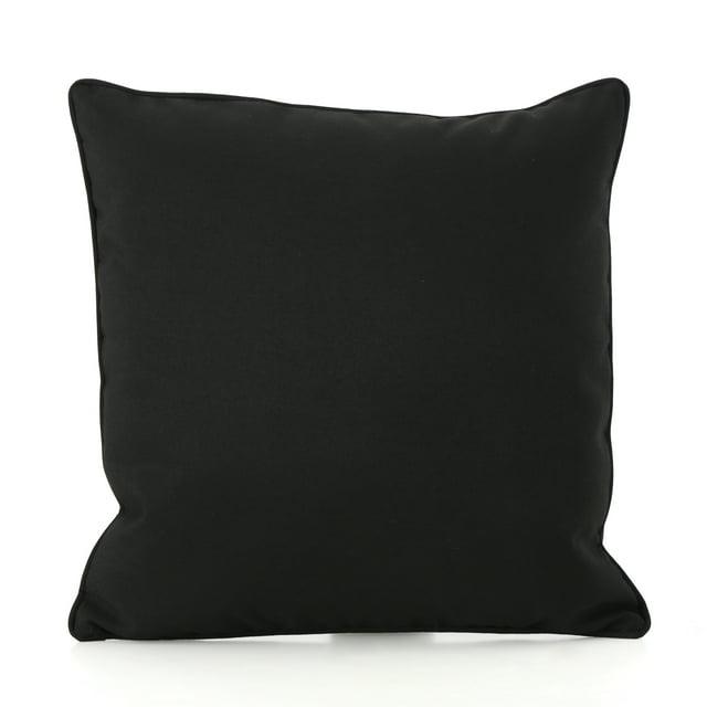 Noble House Coronado 18x18" Square Fabric Throw Pillow in Black