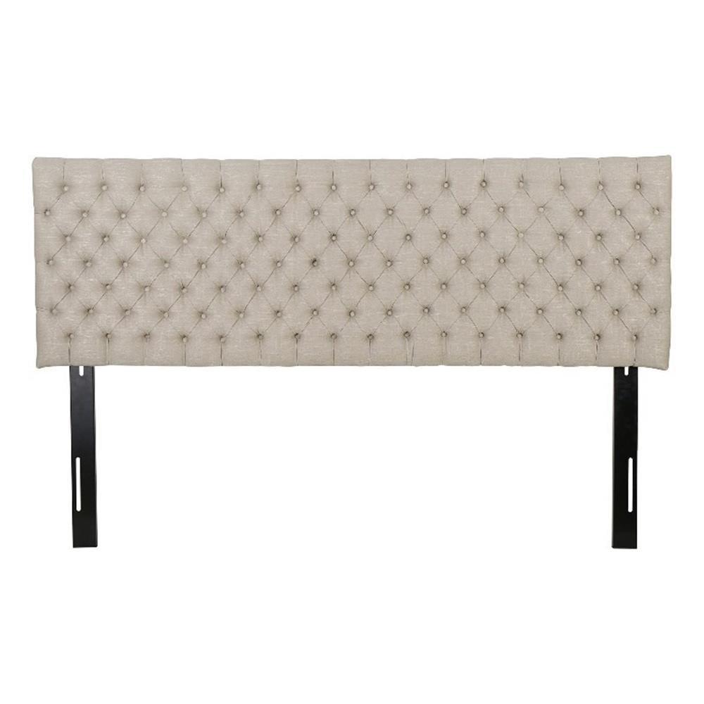 Noble House Jezebel Glam Fabric King/Cal King Headboard in Sand