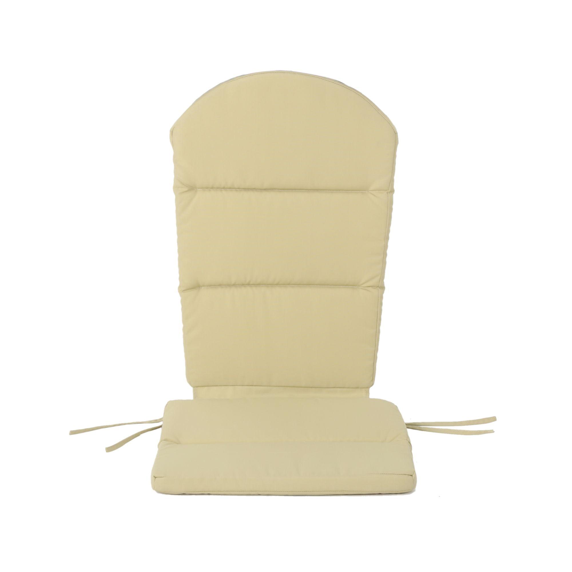 Khaki Beige Polyester Adirondack Chair Cushion with Ties