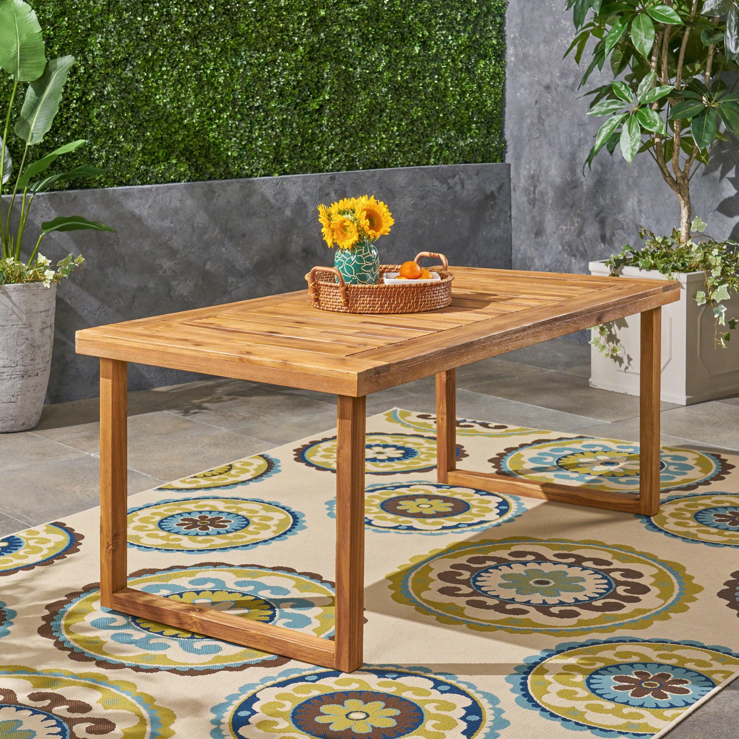 Sandblast Natural 69" Acacia Wood Patio Dining Table