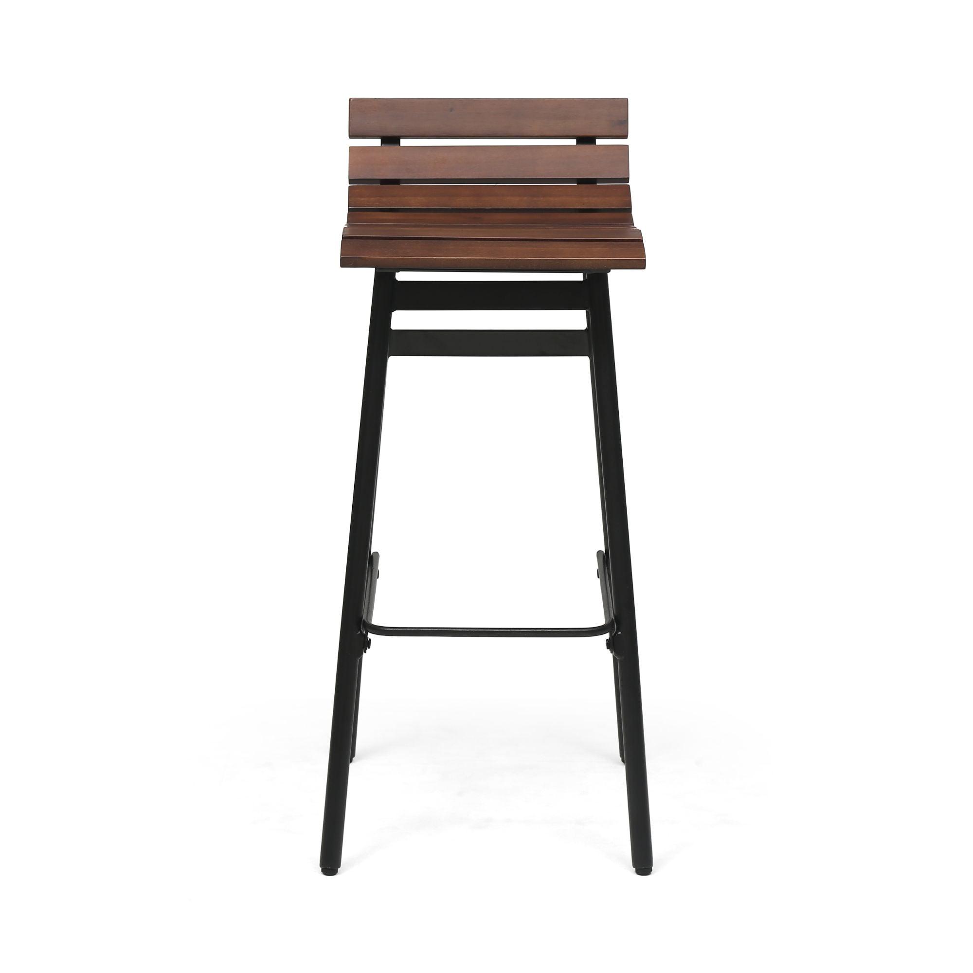 Set of 2 Pepperwood Wooden Barstool Dark Brown - Christopher Knight Home: Industrial Style, Acacia Frame, 29.25" Height