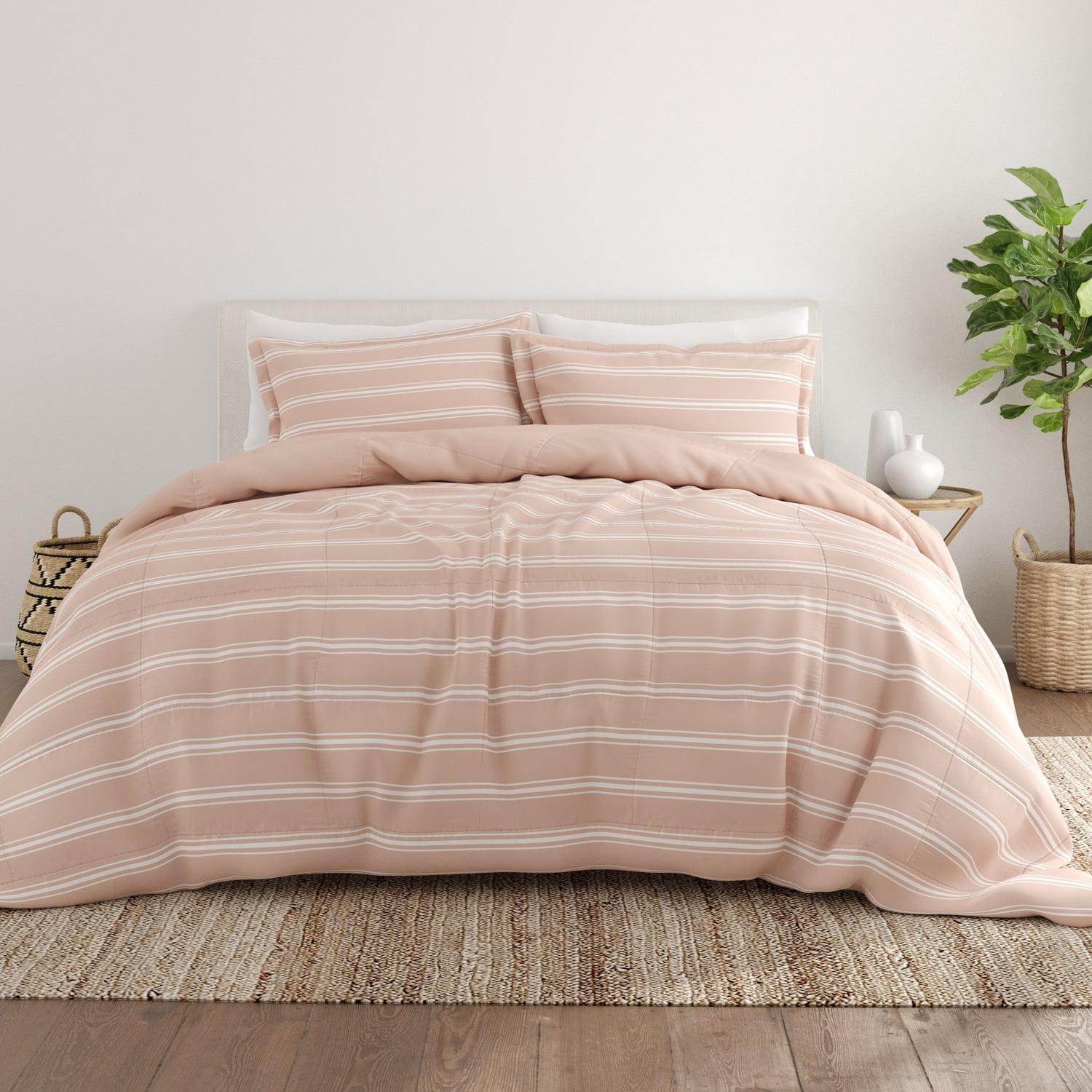 Soft Stripe Reversible Down-Alternative Comforter