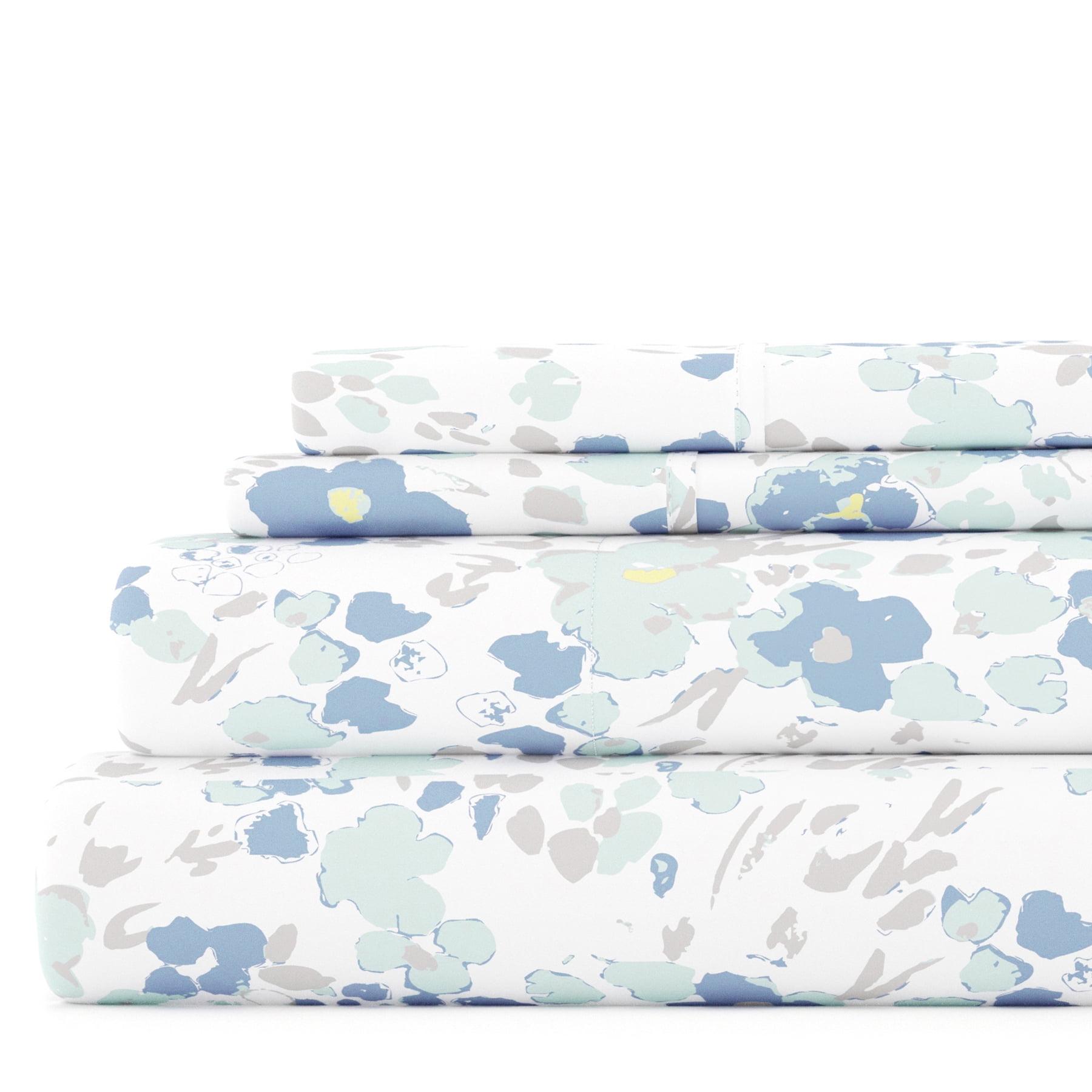IEnjoy Home Violets Pattern Microfiber Sheet Set