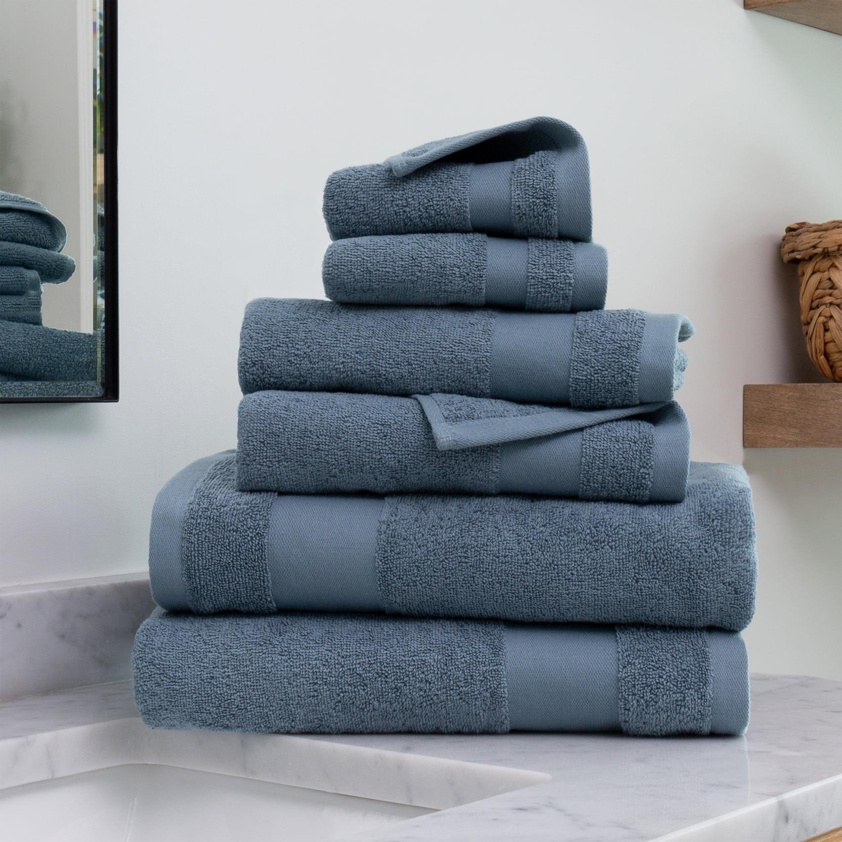 Light Blue Cotton 6-Piece Bath Towel Set