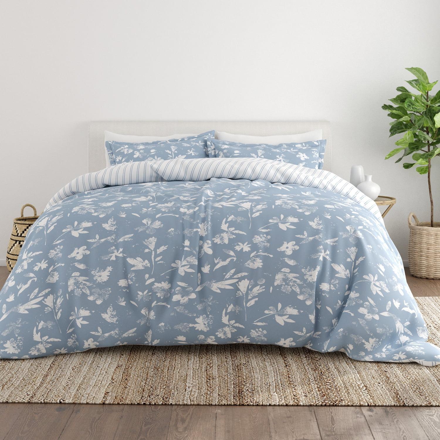 Soft Country Home Pattern Reversible Duvet Cover Set