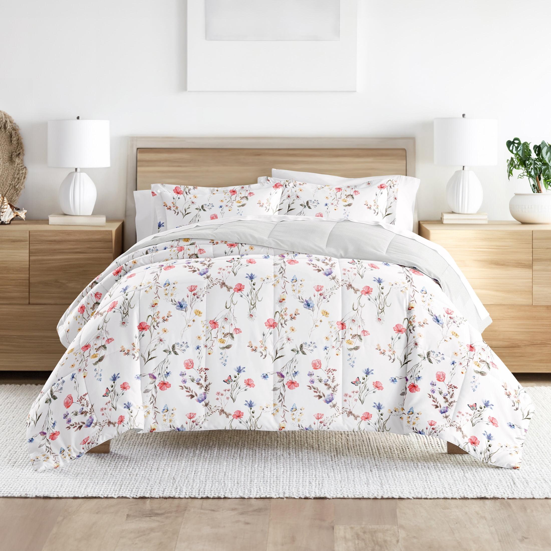 Becky Cameron Down-Alternative Comforter Set in Meadow Floral Stripe