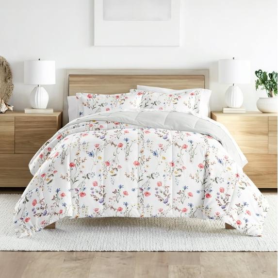 Becky Cameron Down-Alternative Comforter Set in Meadow Floral Stripe