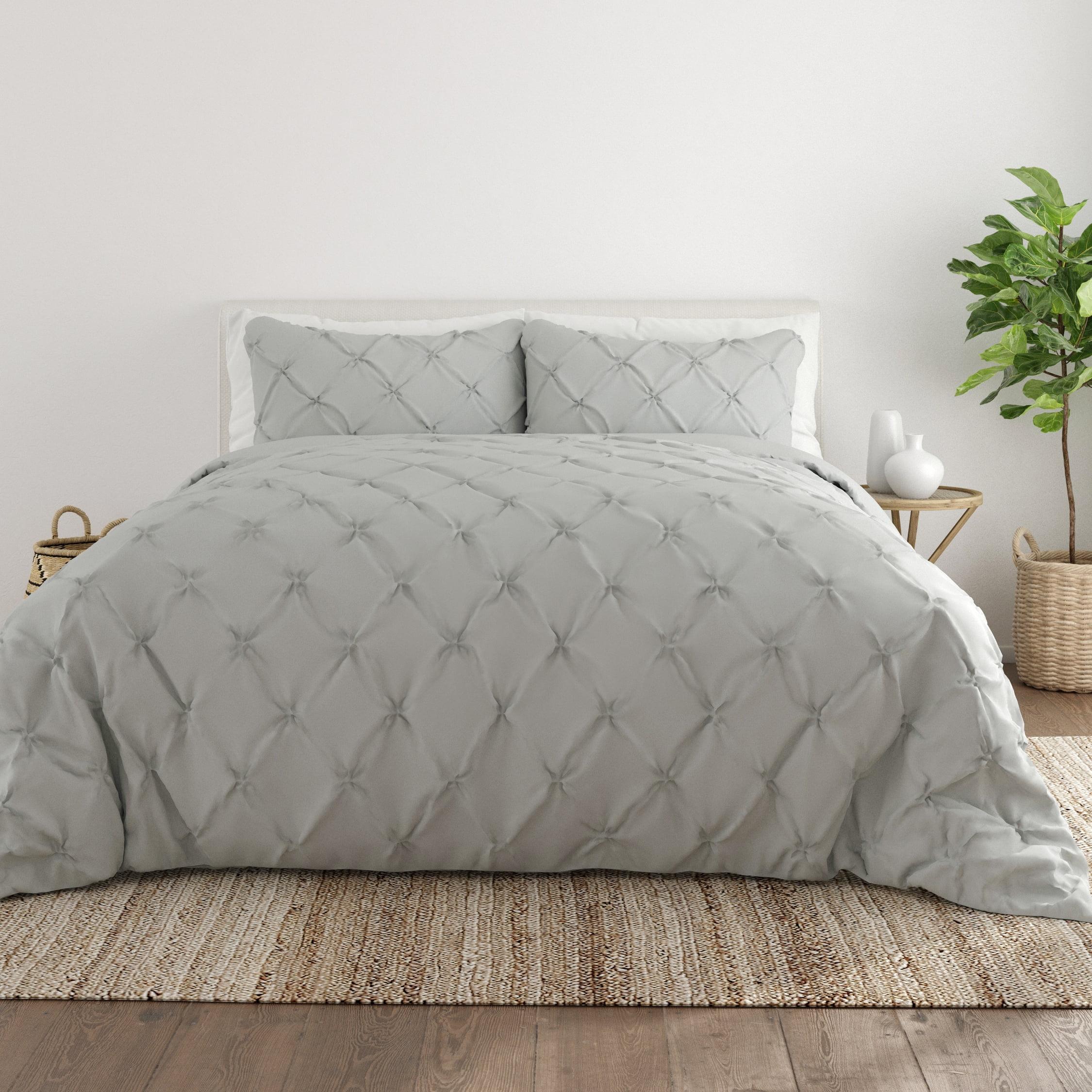 Pinch Pleat Textured Duvet Cover Set