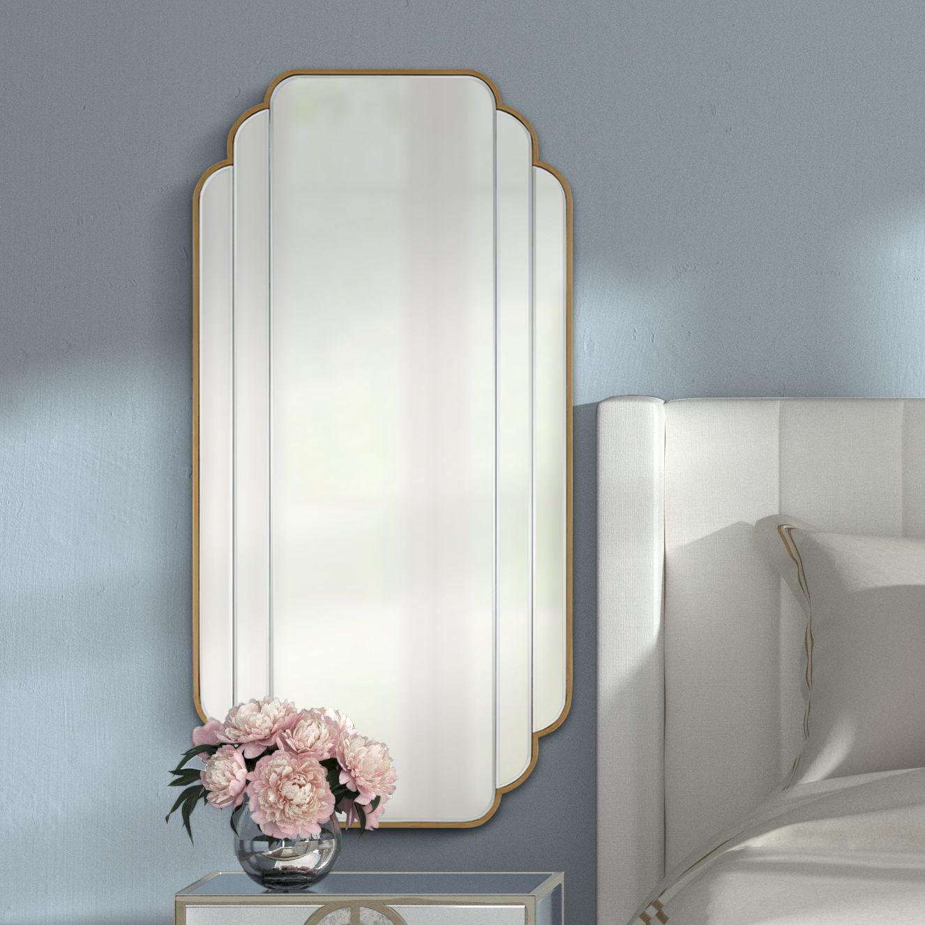 Symphony Rectangular Gold Scalloped Edge Wall Mirror