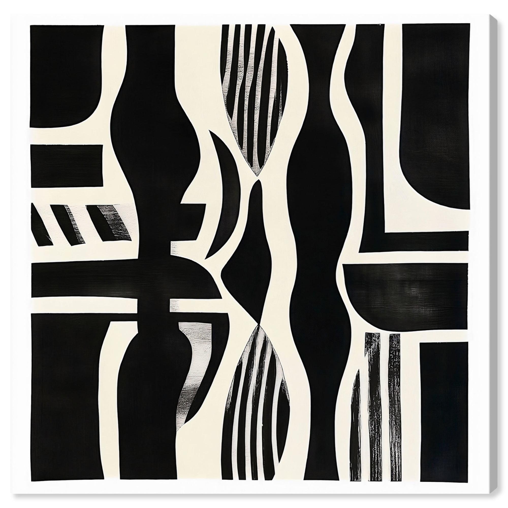 Noir Patterns Canvas Modern Abstract Art by Art Remedy, Gallery Wrapped, 24" x 24"