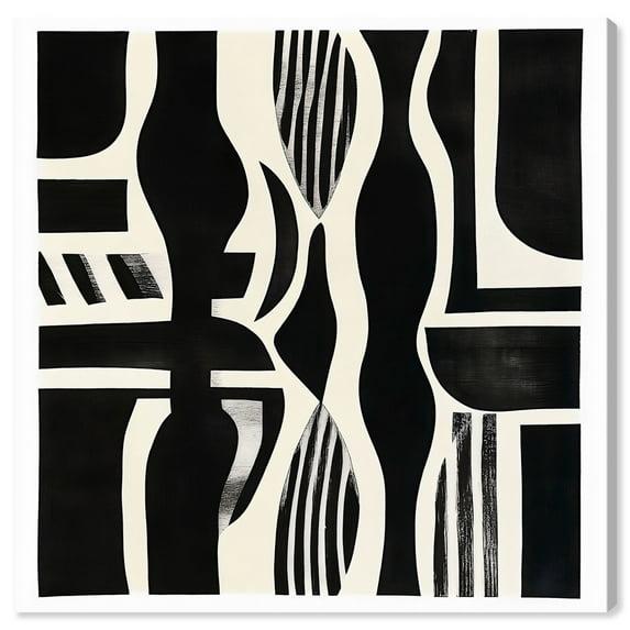 Noir Patterns Canvas Modern Abstract Art by Art Remedy, Gallery Wrapped, 24" x 24"