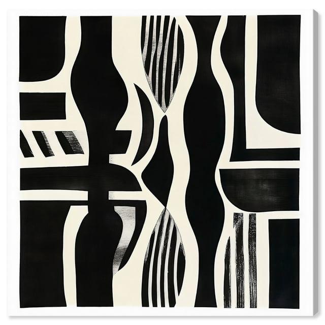 Noir Patterns Canvas Modern Abstract Art by Art Remedy, Gallery Wrapped, 24" x 24"