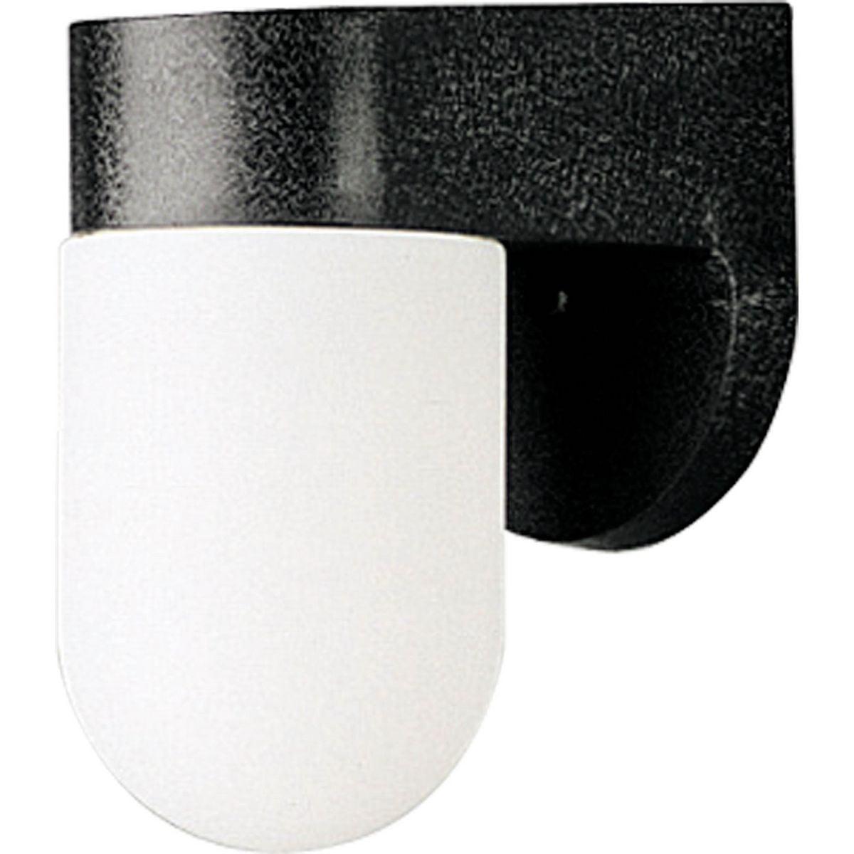 Black Polycarbonate Outdoor Wall Lantern with White Diffuser