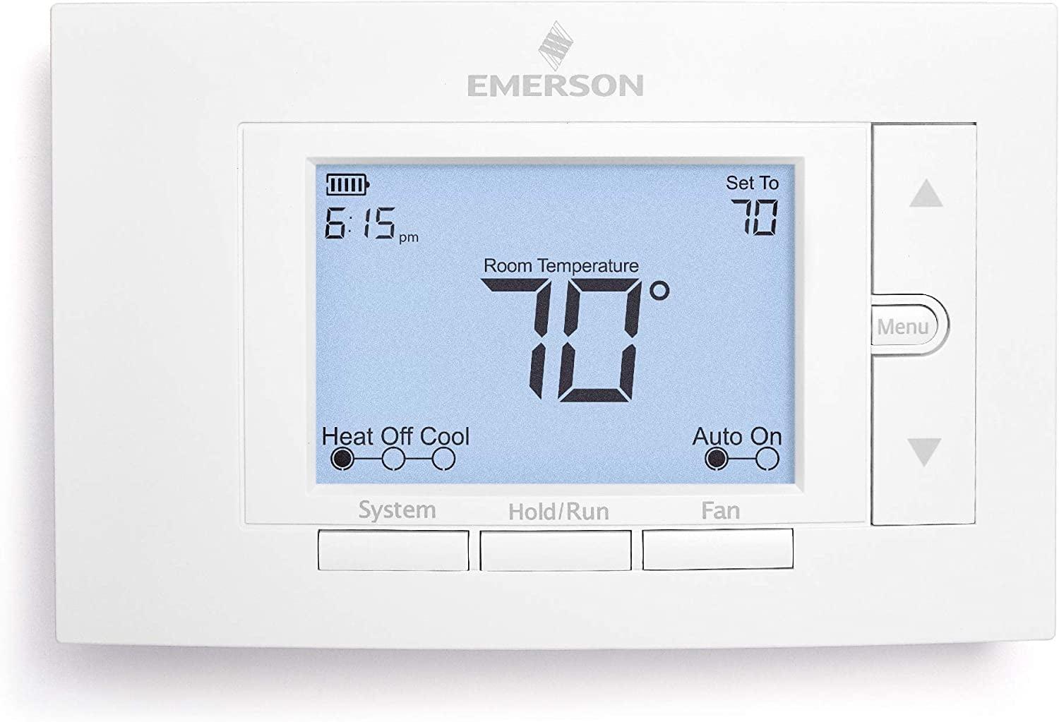 Emerson 80 Series Universal Non-Programmable Thermostat, 5 In. Display, 2 Heat / 2 Cool