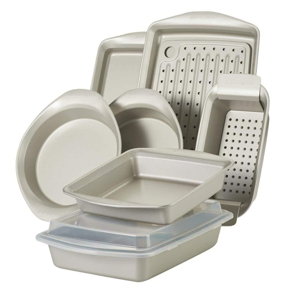 Rachael Ray 10pc Bakeware Set: Nonstick Steel Baking Pans & Sheets, Even-Heating, Dishwasher-Safe, Oven-Safe to 450°F