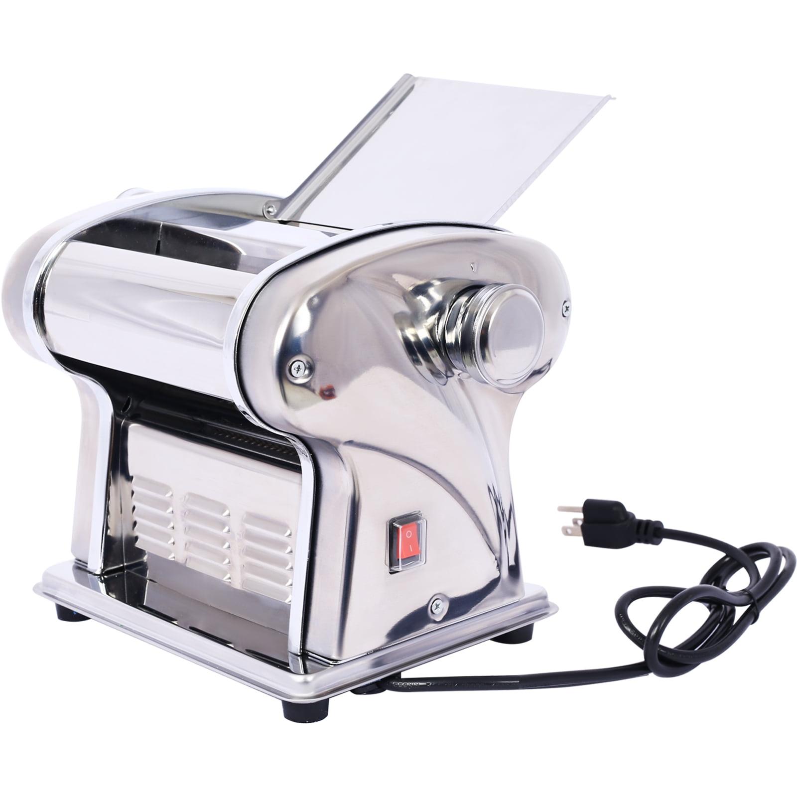 Silver Stainless Steel Electric Pasta Maker with Adjustable Thickness