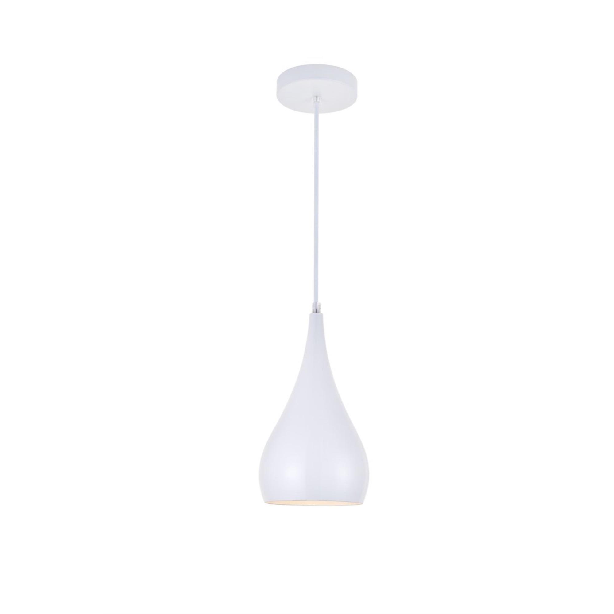 Nora Contemporary White Aluminum Teardrop Pendant Light