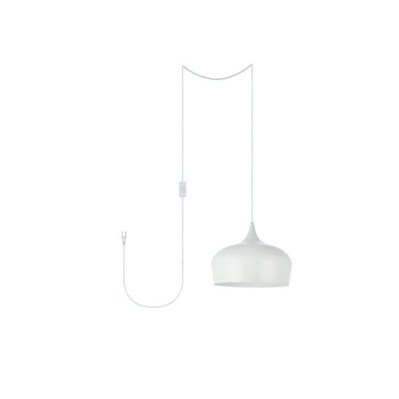 Elegant Lighting Nora 1 Light white plug-in pendant