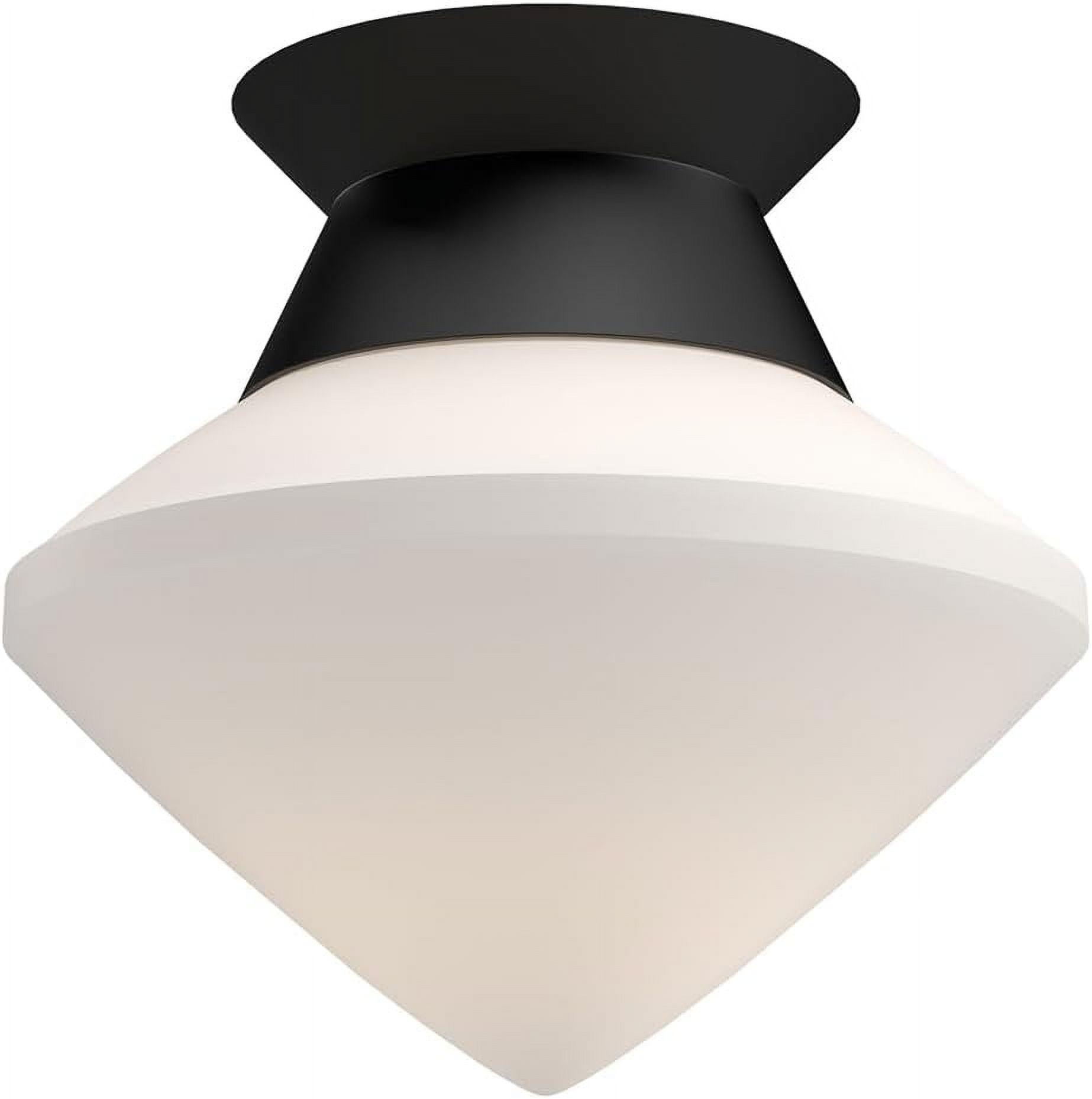 Nora 7.5" Matte Black Star Silhouette Flush Mount with Opal Matte Glass