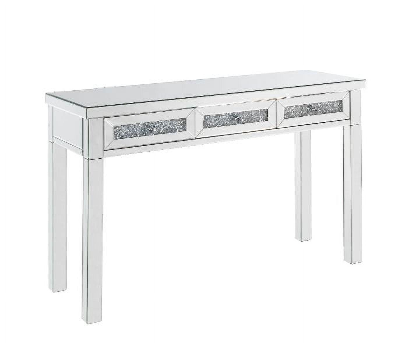 Noralie 52'' Mirrored Console Table with Faux Diamond Inlays