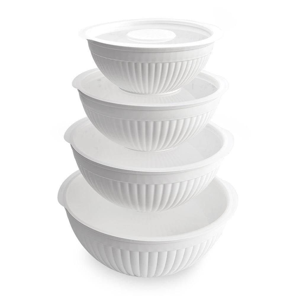 8 piece covered bowl set (White)