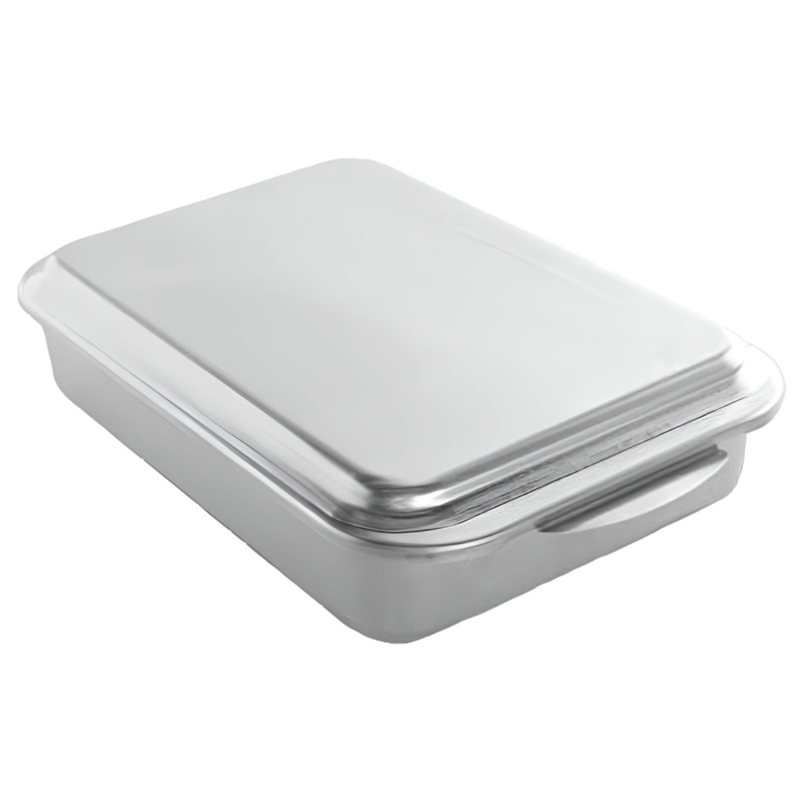 Silver Aluminum Rectangular Non-Stick Covered Cake Pan