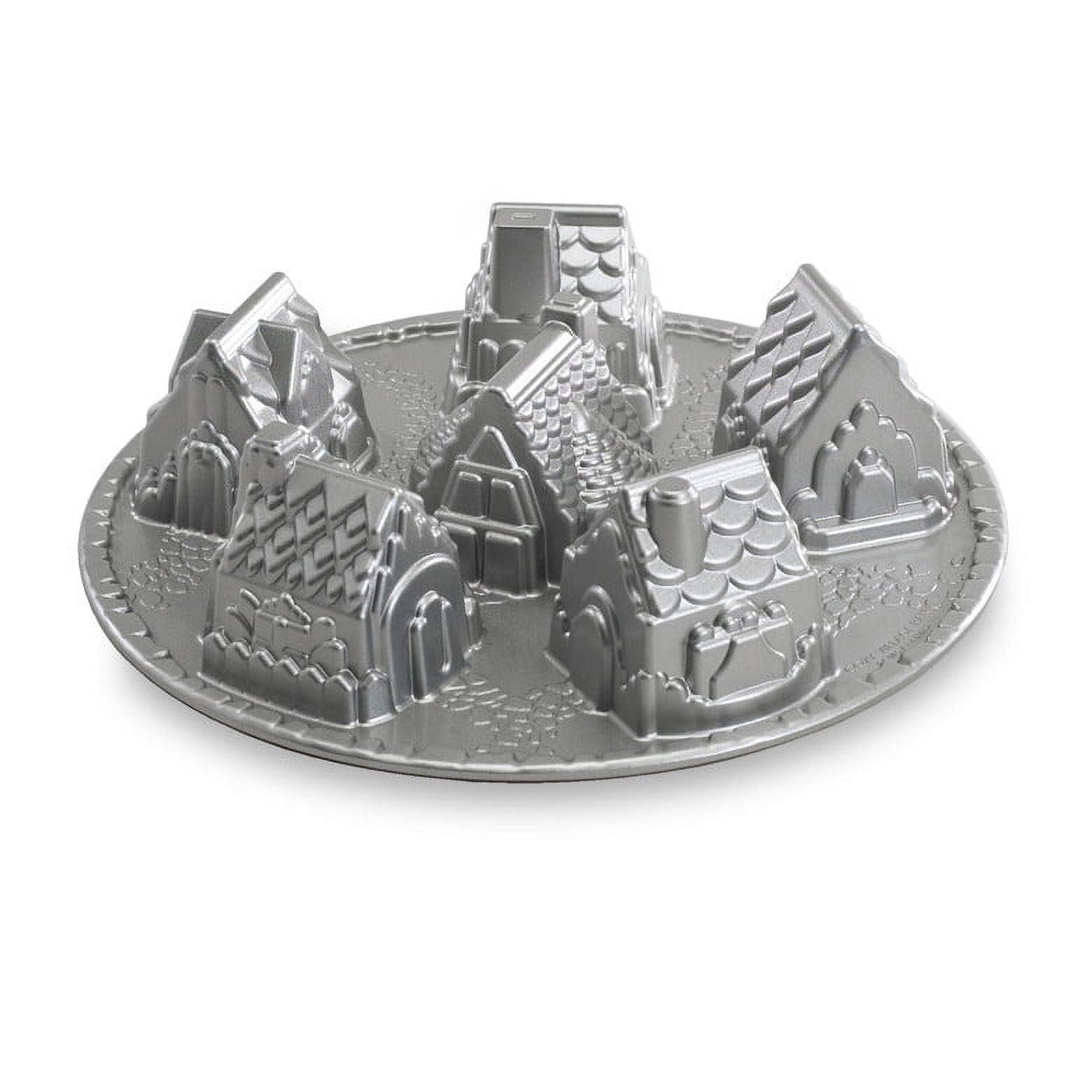 Silver Aluminum Non-Stick Cozy Village Bundt Pan