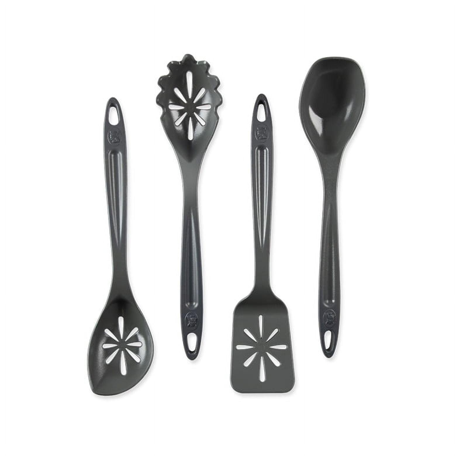 Nordic Storm Gray 4-Piece High-Heat Plastic Kitchen Utensil Set