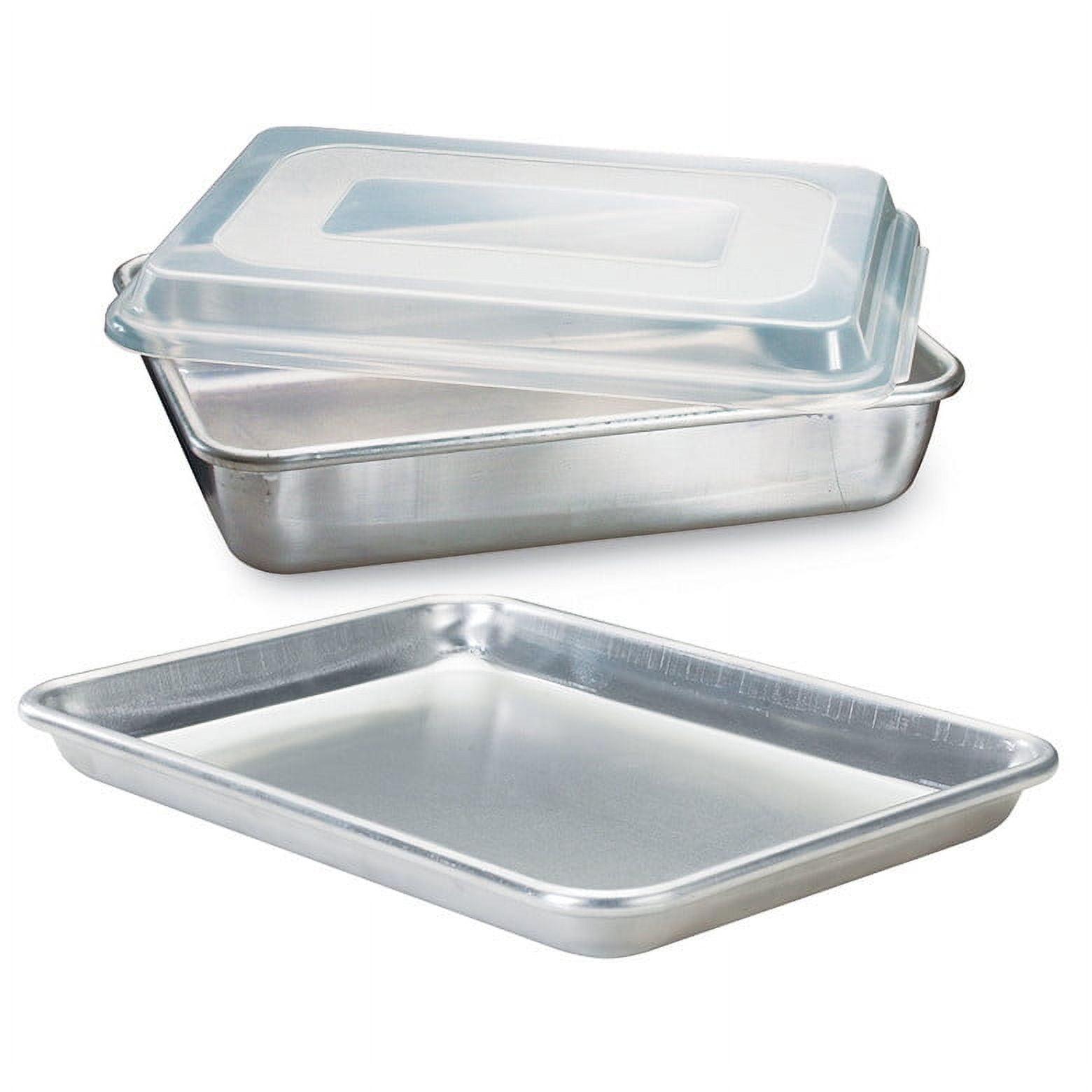 Nordic Ware 3Pc Baking Set: Aluminum Bakeware, Even-Heating, Rectangle, Hand Wash, Includes Cake Pan & Lid, Cookie Sheet