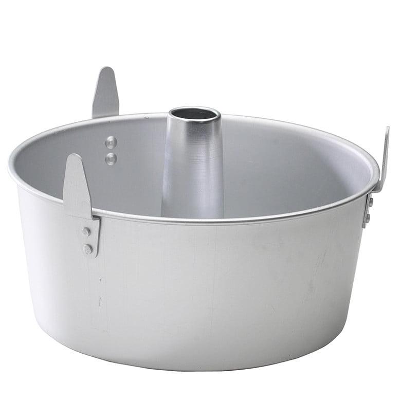 Silver Aluminum Non-Stick Angel Food Cake Pan with Cooling Feet