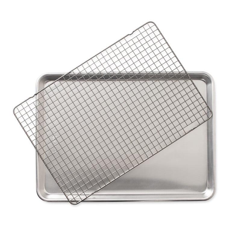 Natural Aluminum Half Sheet Pan with Nonstick Grid