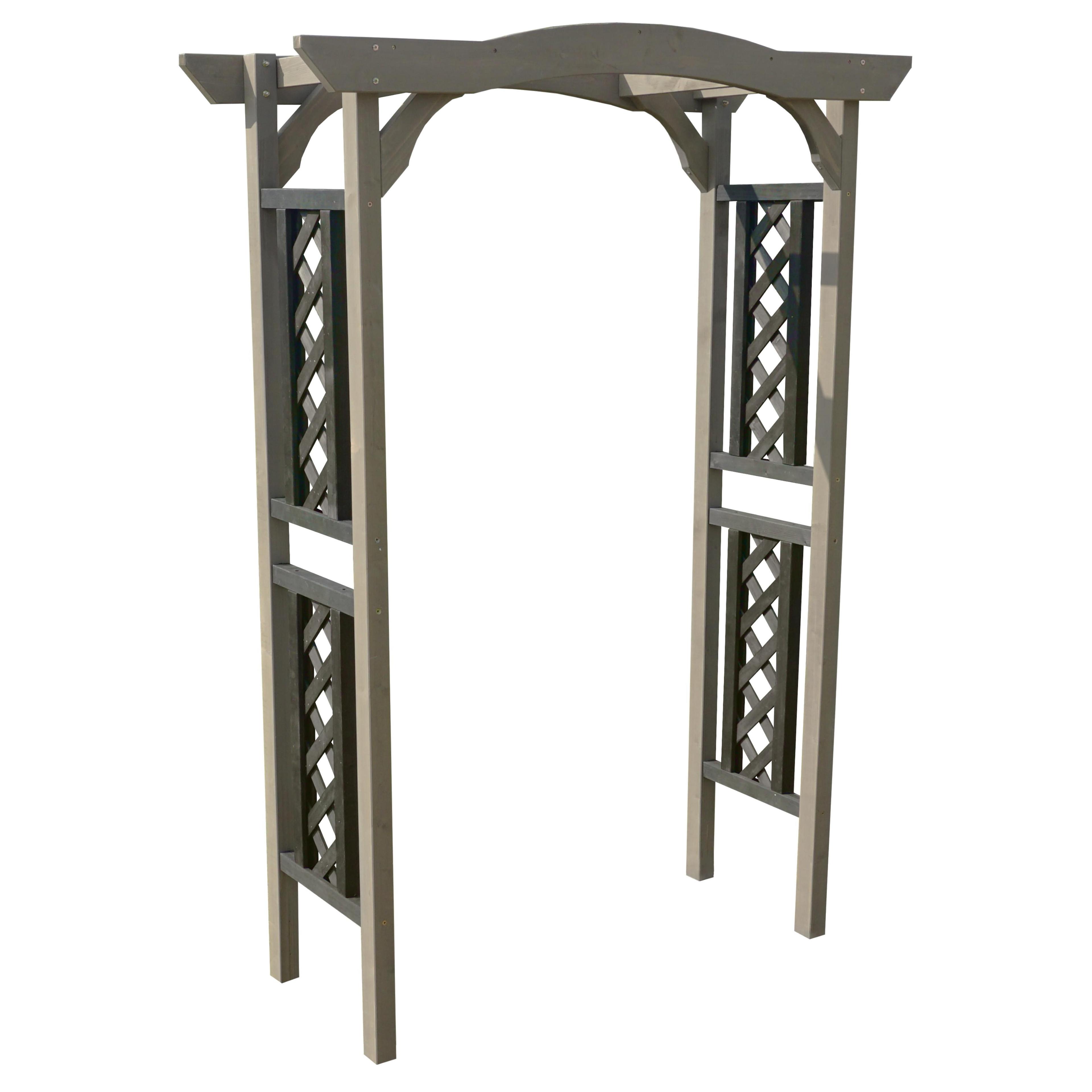 Norfolk Two-Tone Hemlock Wood Garden Arbor with Lattice Sides