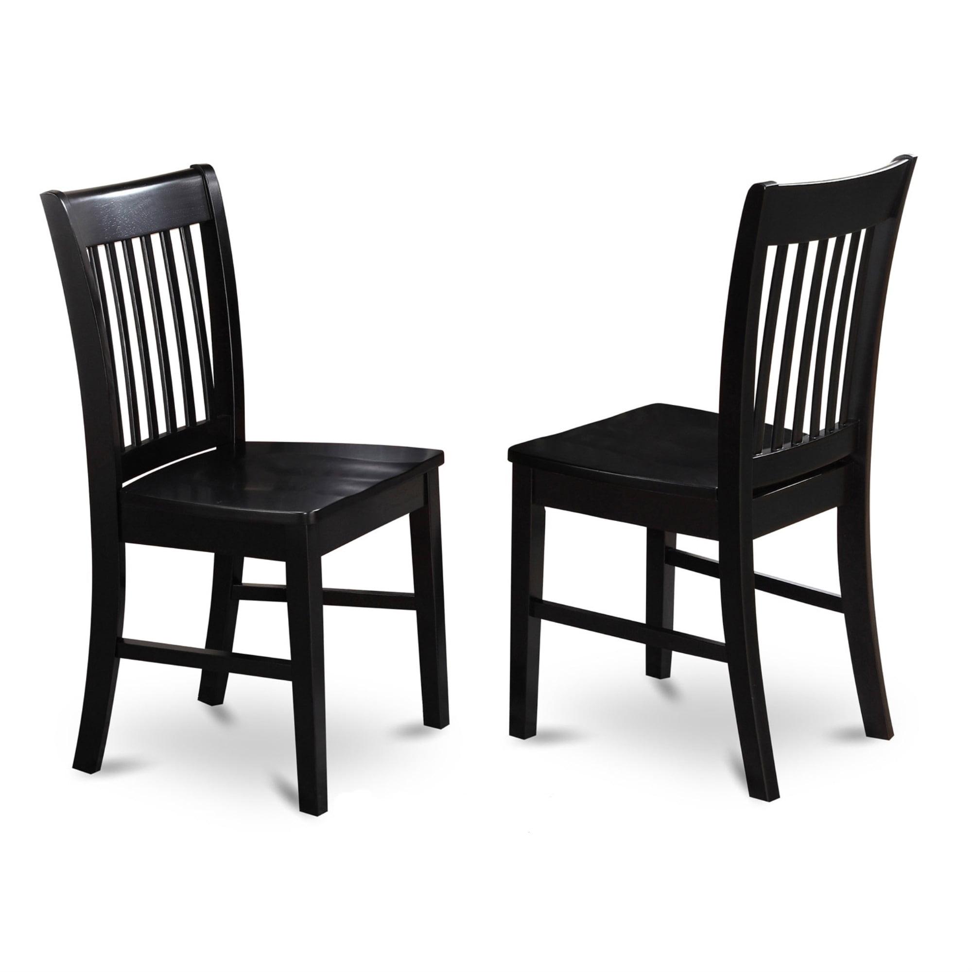 Norfolk Black Wood Slat Back Side Chairs, Set of 2