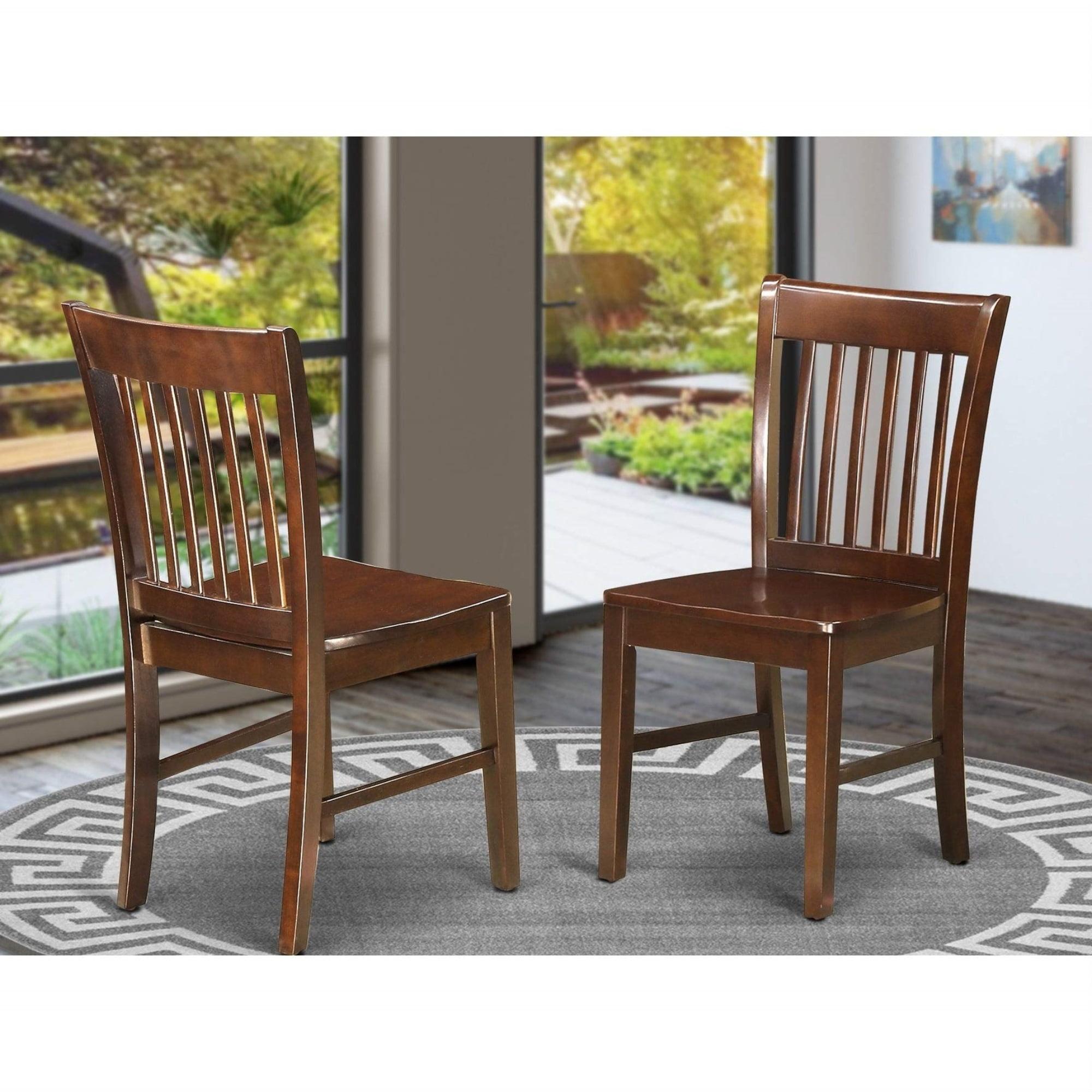 East West Furniture, Norfolk Dining room chair Fabric Seat -Mahogany Finish.