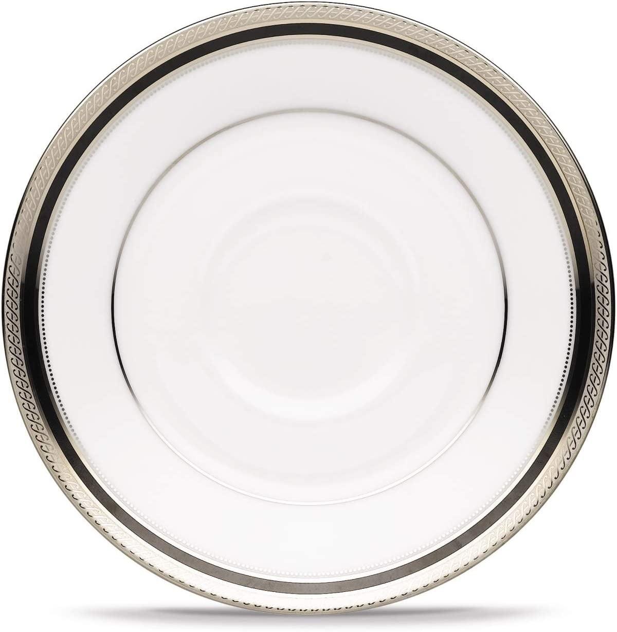 Austin Platinum Chic Black and White Porcelain Saucer