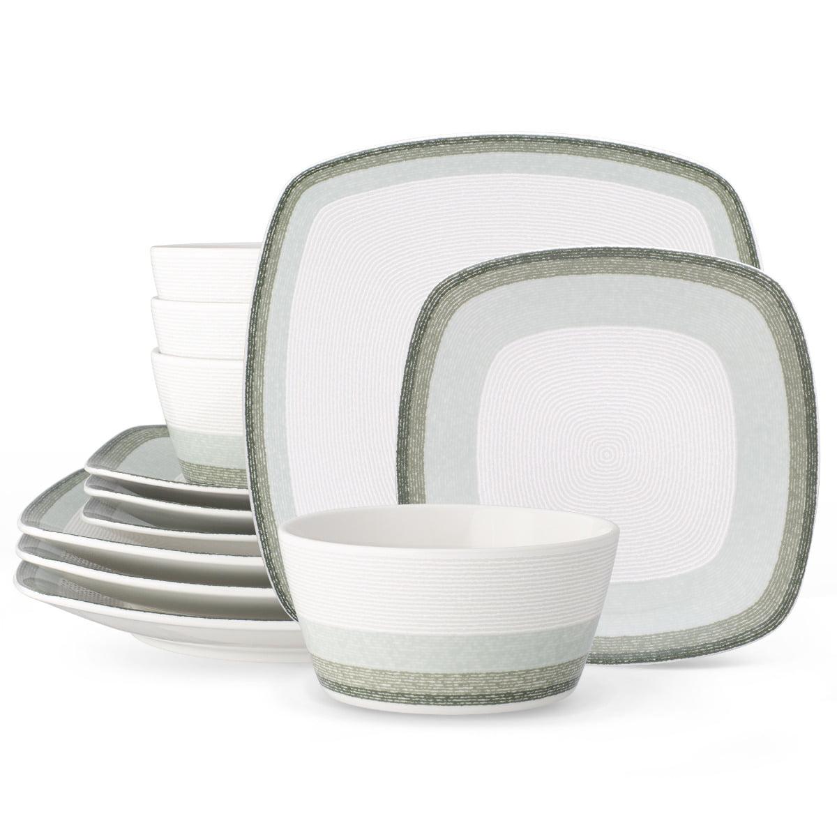 Noritake Colorscapes Layers Square 12-Piece Dinnerware Set, Service for 4