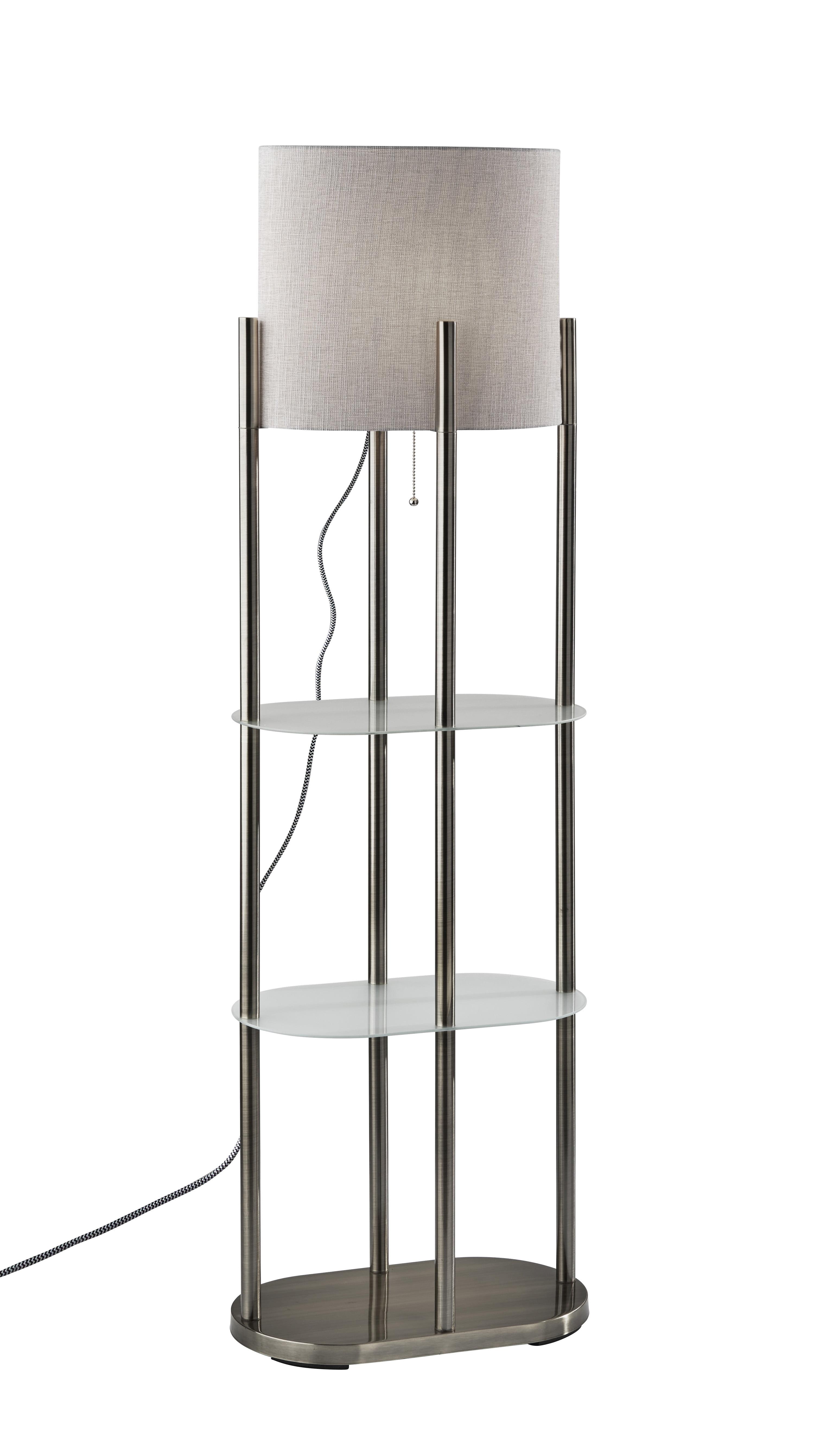 Norman Shelf Floor Lamp Silver - Adesso