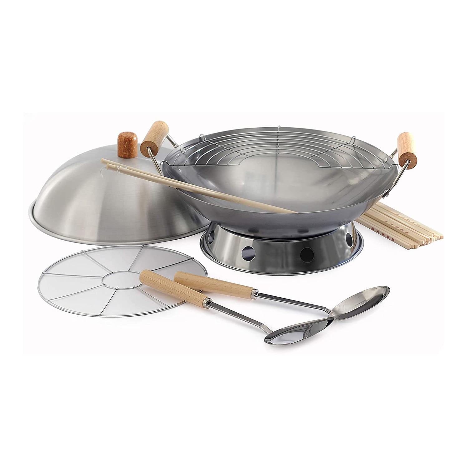 Tyslan 10-Piece Wok Set, Silver, 14 inch