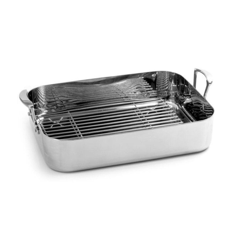 Stainless Steel Rectangle Roaster with Rack and Handles